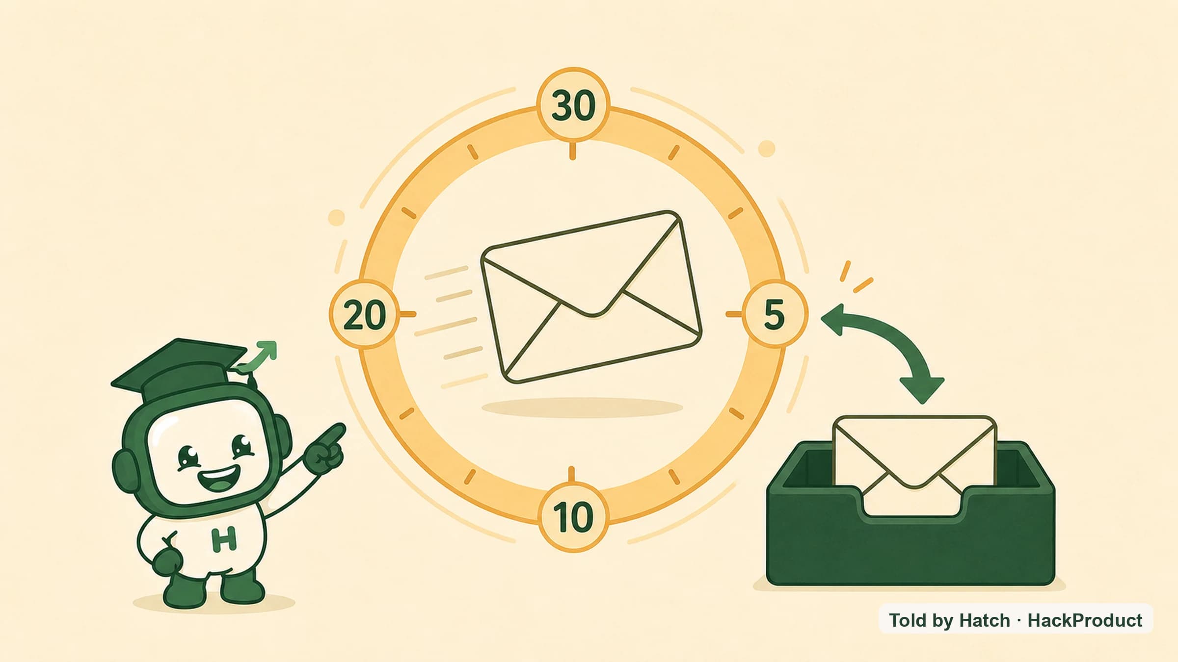 Gmail Undo Send hero illustration showing short send delay as user safety buffer.